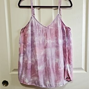 Torrid Pink Lavender White Tie Dye Ava Cami Size 0 Adjustable Spaghetti Straps